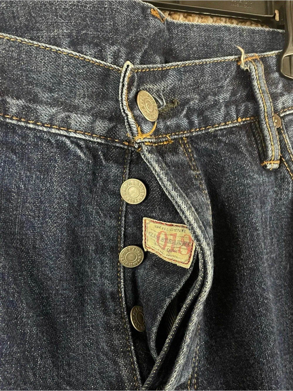 Polo Ralph Lauren Selvedge Jeans Mens 38 x 32 Slim Straight Dark Wash Denim 135